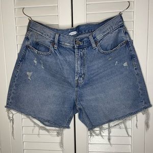 Old Navy | Light Wash High-Waisted Ripped Jean Shorts